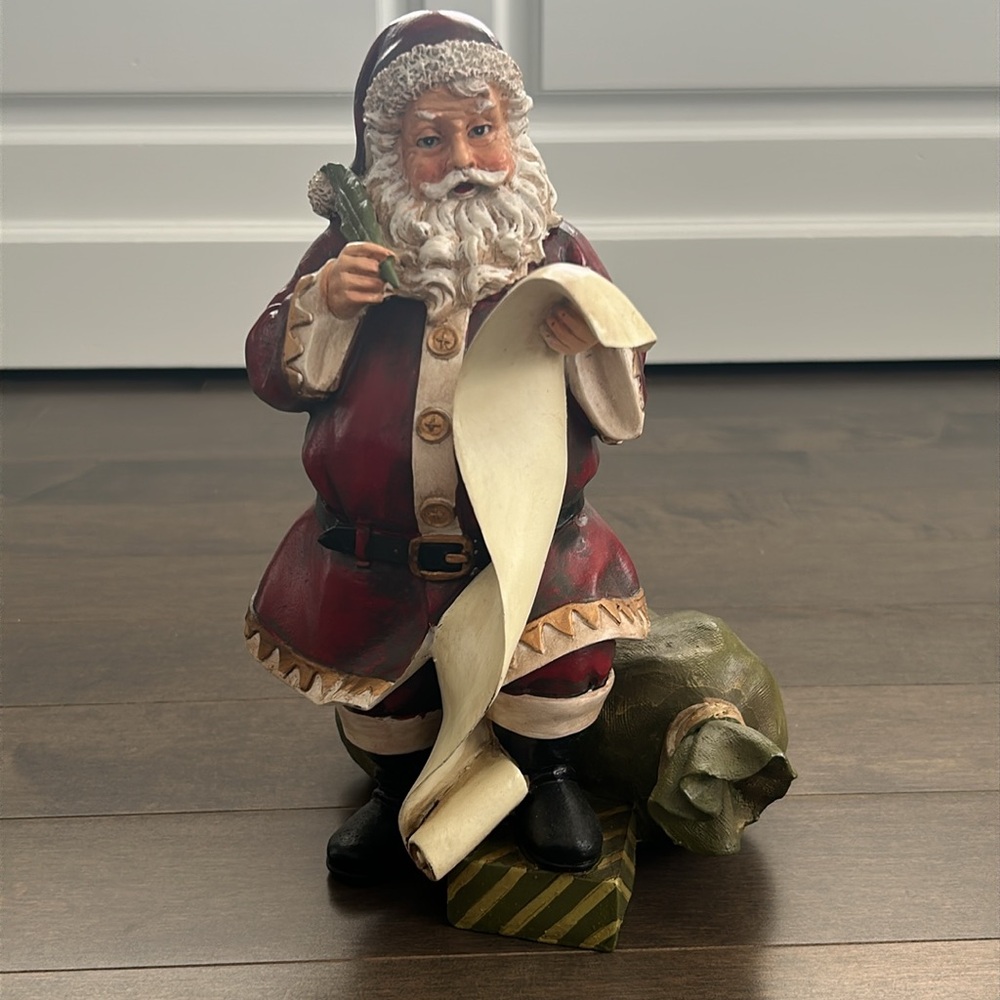 Holiday Wooden Santa Clause Ornament, Christmas Statue Display, Gifts St. Nick
